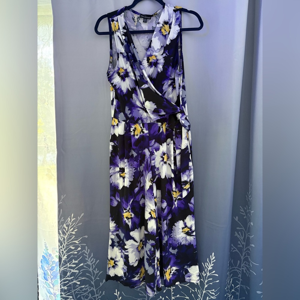 Nina Leonard Vibrant Purple Floral Jumpsuit - Picture 5 of 9